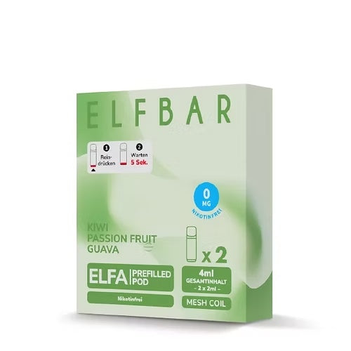 Elfbar ELFA Prefilled Pod Nikotinfrei Kiwi Passion Fruit Guava