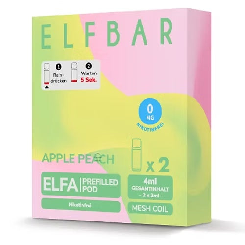 Elfbar ELFA Prefilled Pod Nikotinfrei Apple Peach
