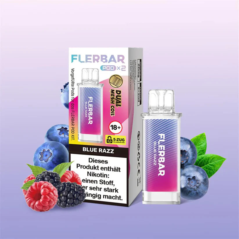 Flerbar Pod Blue Razz 2x2ml
