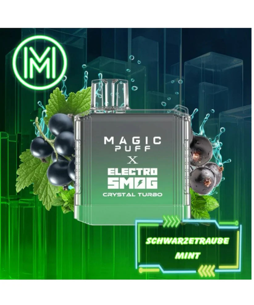 Magic Puff X Electro Smog Crystal Turbo - Schwarzetraube Mint